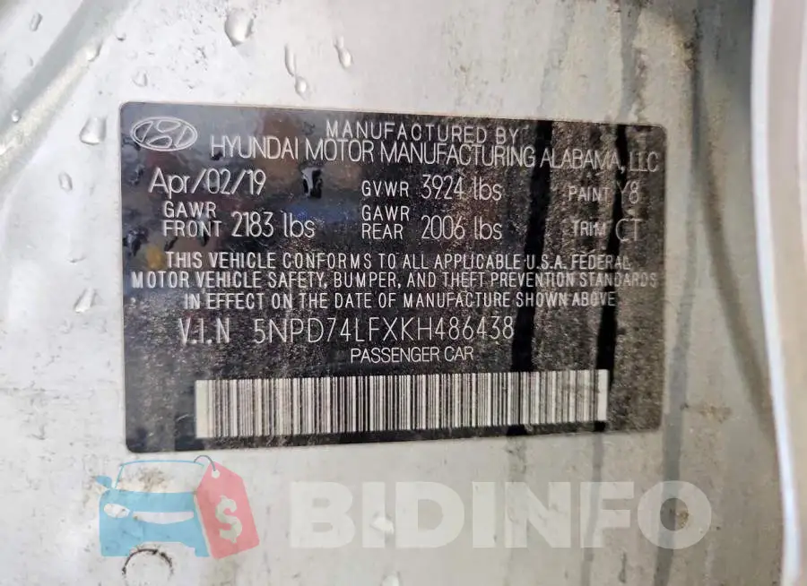 5NPD74LFXKH486438 Photo# 12