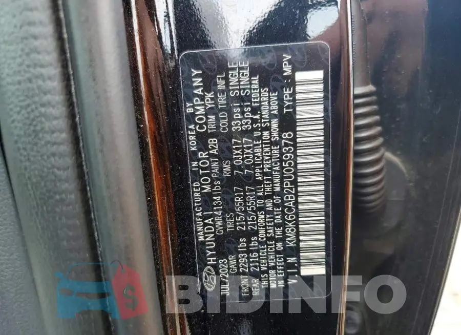 KM8K6CAB2PU059378 Photo# 13