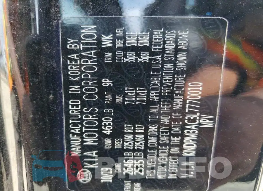 KNDPM3AC3L7770010 Photo# 13