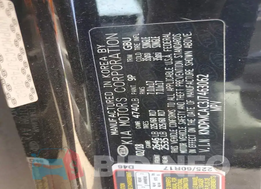 KNDPMCAC3J7463062 Photo# 13