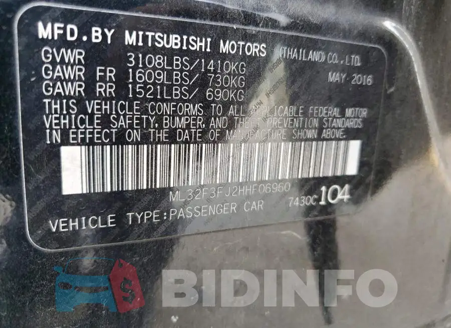 ML32F3FJ2HHF06960 Photo# 12