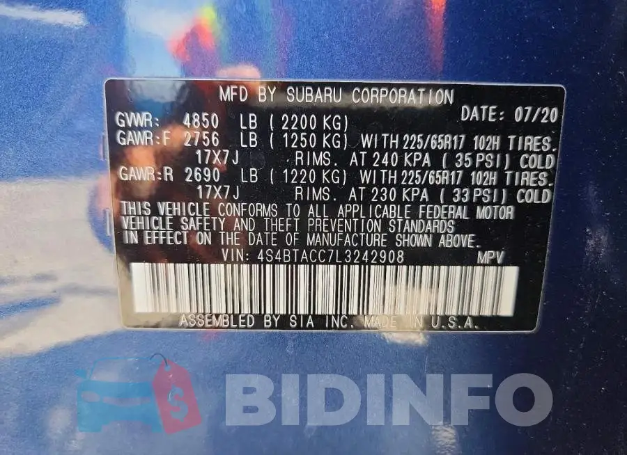 4S4BTACC7L3242908 Photo# 13