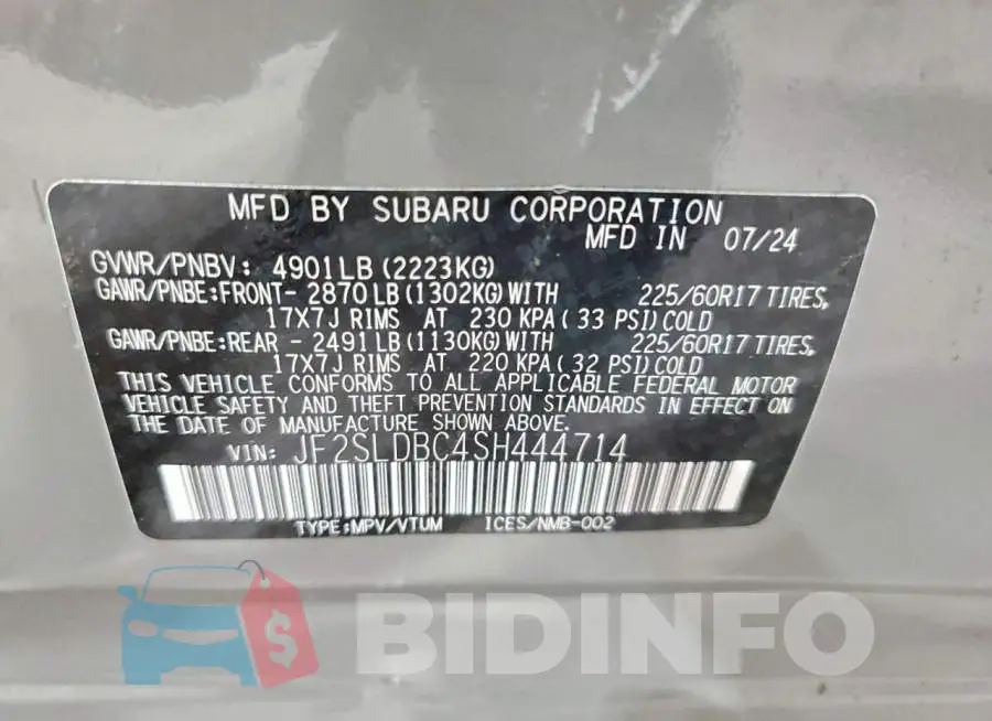 JF2SLDBC4SH444714 Photo# 12