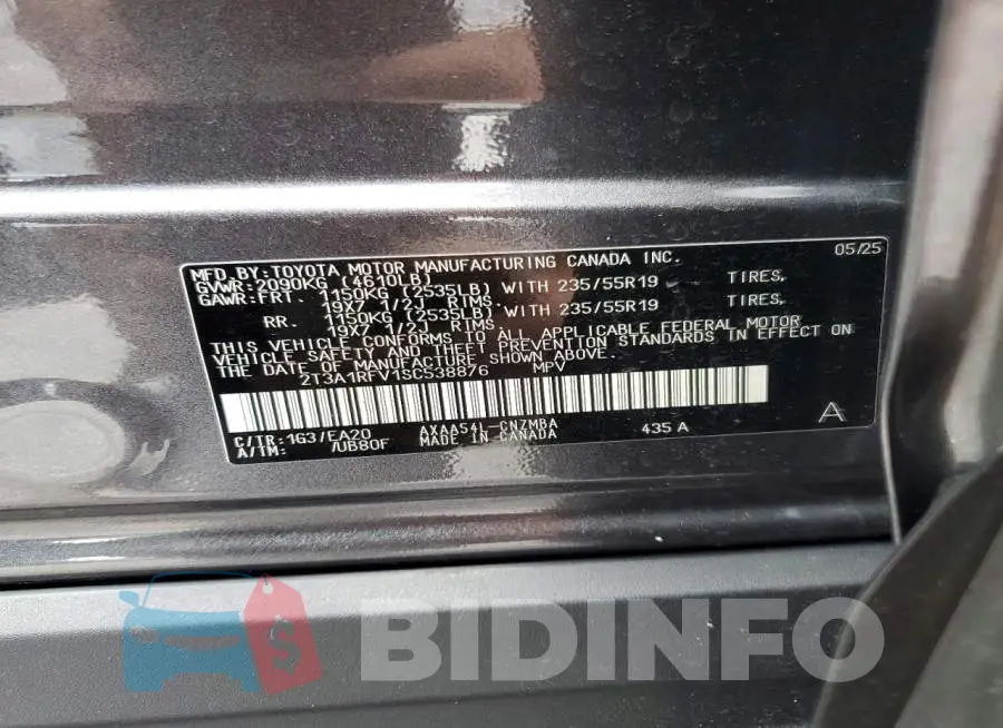 2T3A1RFV1SC538876 Photo# 13