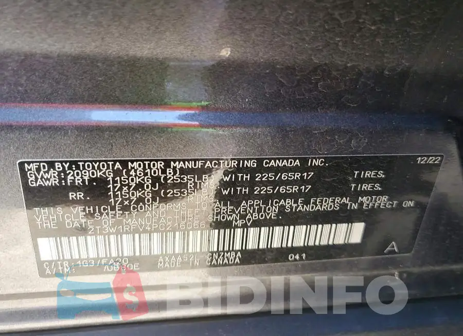 2T3W1RFV4PC216066 Photo# 14