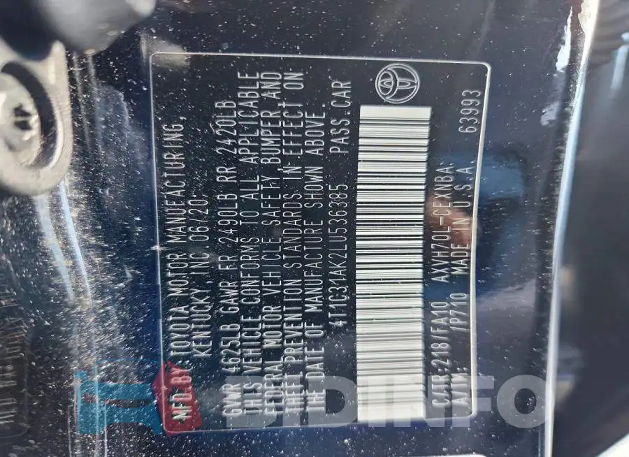 4T1C31AK2LU536385 Photo# 12