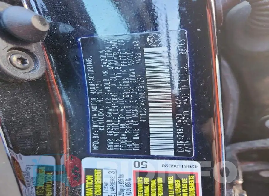 4T1C31AK3NU581287 Photo# 12
