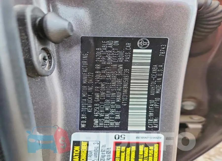 4T1C31AK8NU589739 Photo# 13
