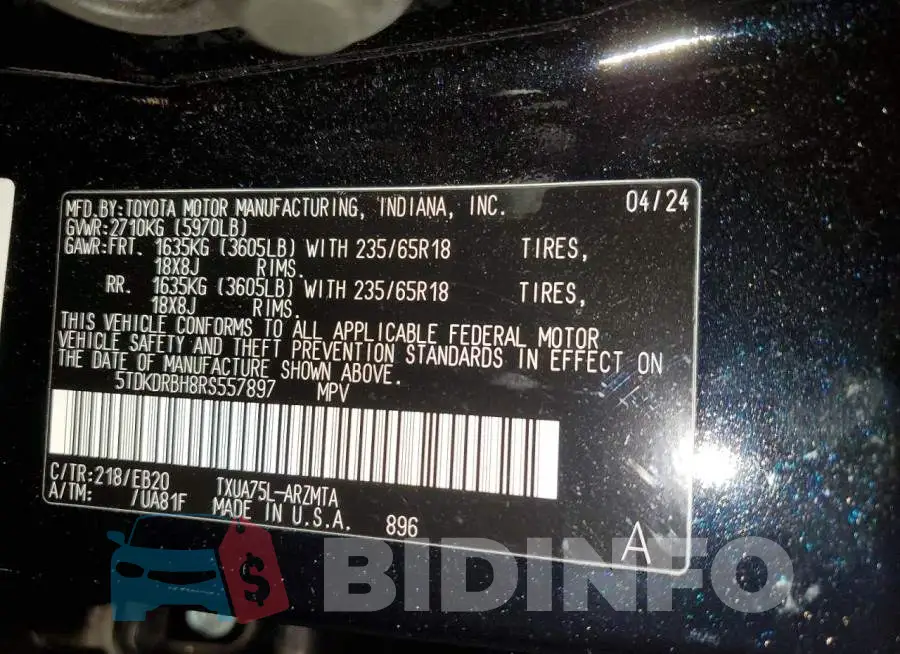 5TDKDRBH8RS557897 Photo# 13