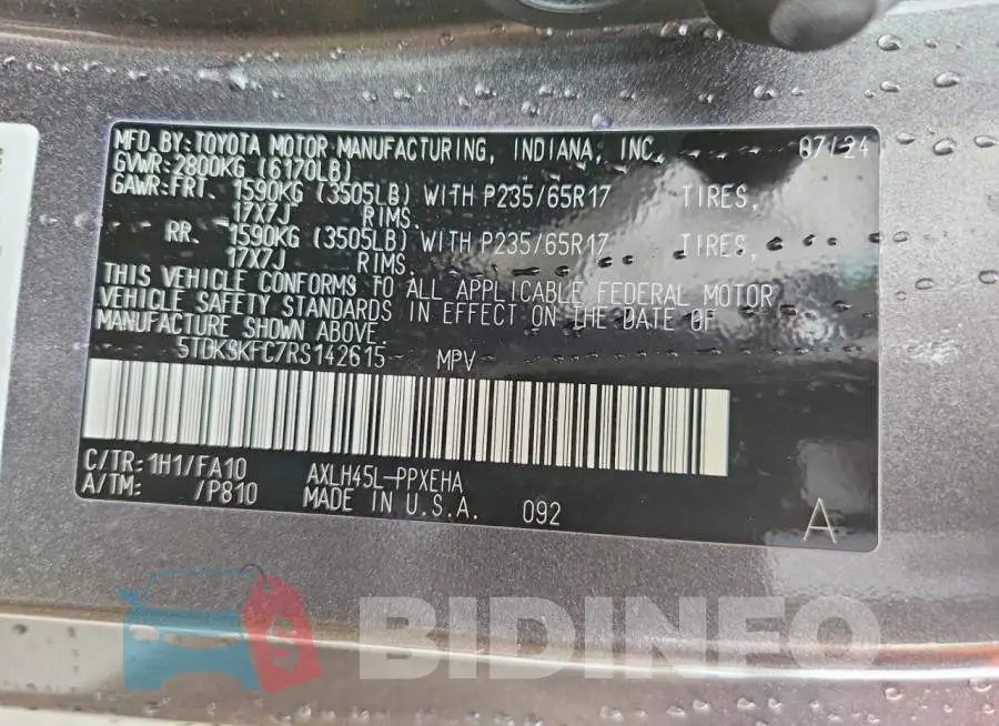 5TDKSKFC7RS142615 Photo# 14