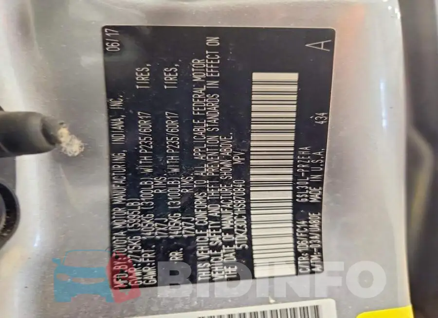 5TDKZ3DC1HS870840 Photo# 13