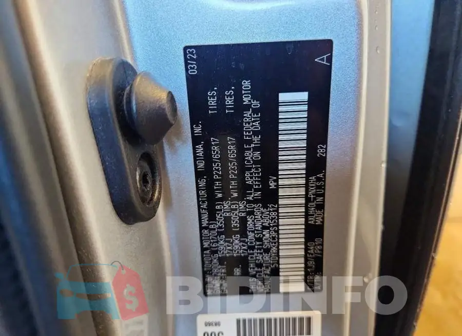 5TDYRKEC3PS153812 Photo# 13
