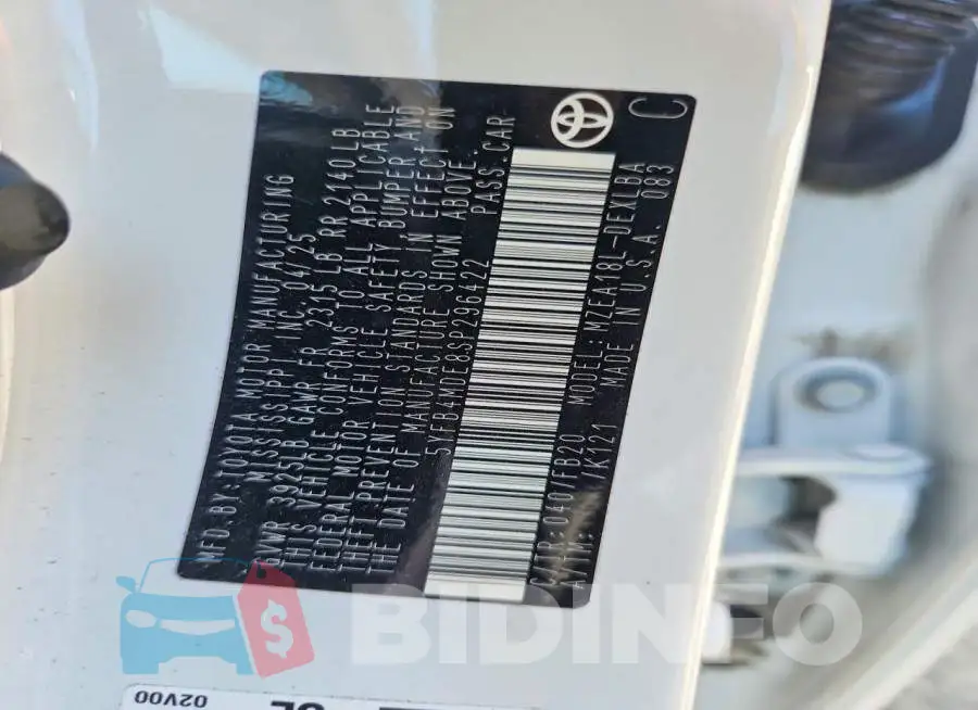 5YFB4MDE8SP296422 Photo# 12