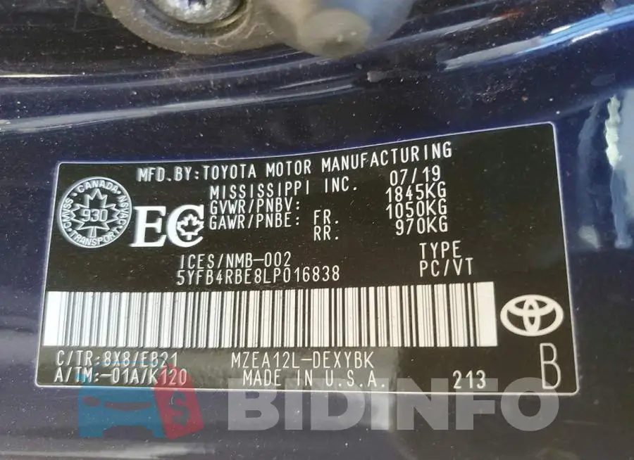 5YFB4RBE8LP016838 Photo# 12