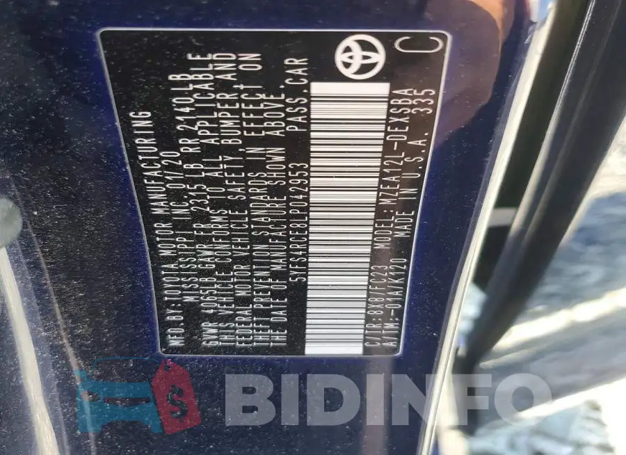 5YFS4RCE8LP042953 Photo# 12