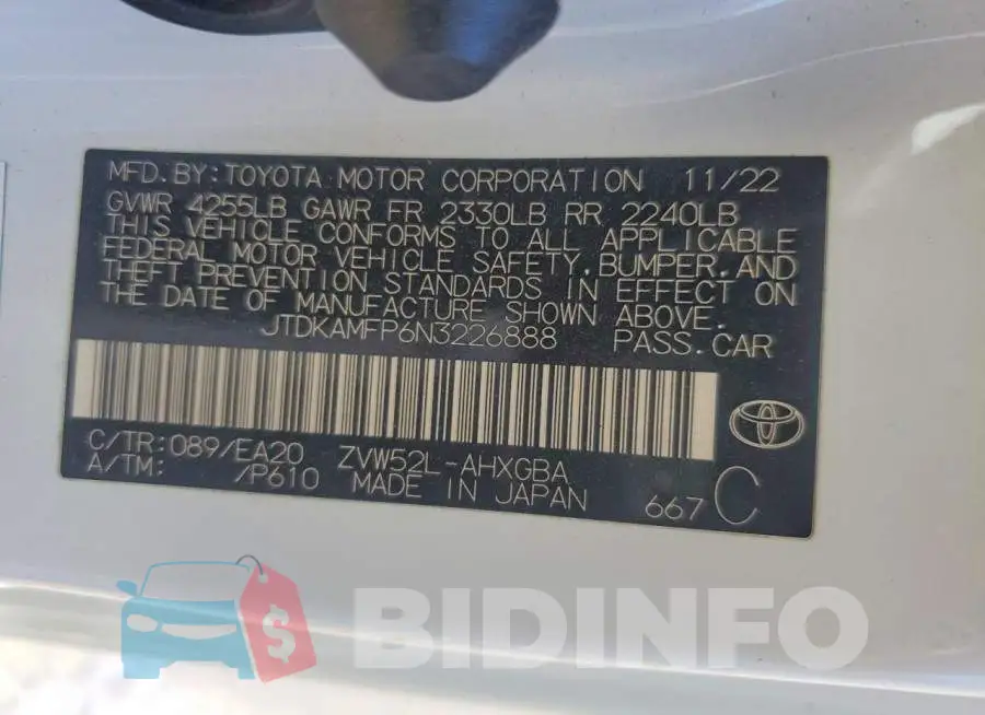 JTDKAMFP6N3226888 Photo# 12