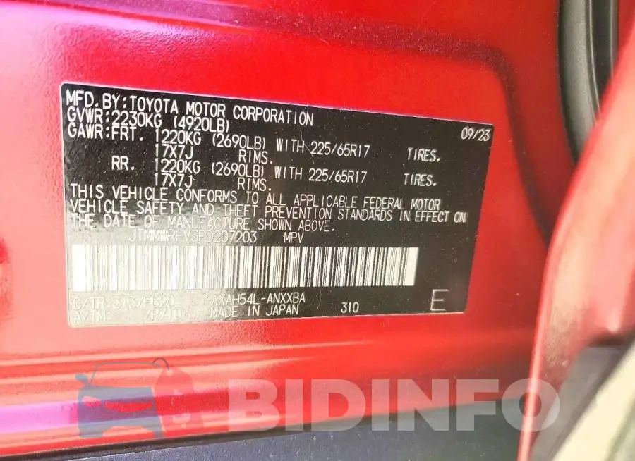 JTMMWRFV3PD207203 Photo# 13
