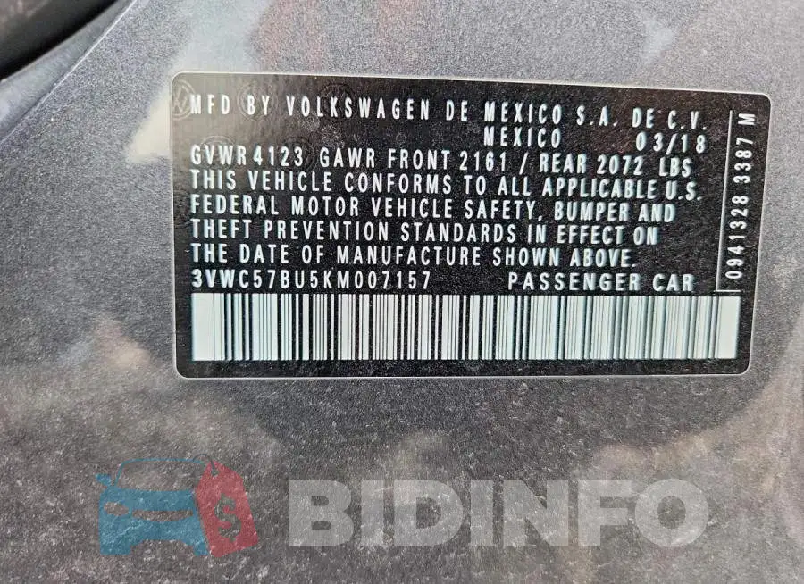 3VWC57BU5KM007157 Photo# 12