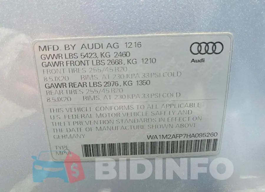 WA1M2AFP7HA095260 Photo# 13