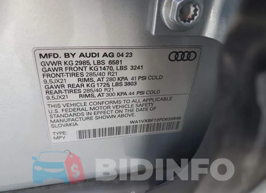 WA1VXBF72PD020846 Photo# 12