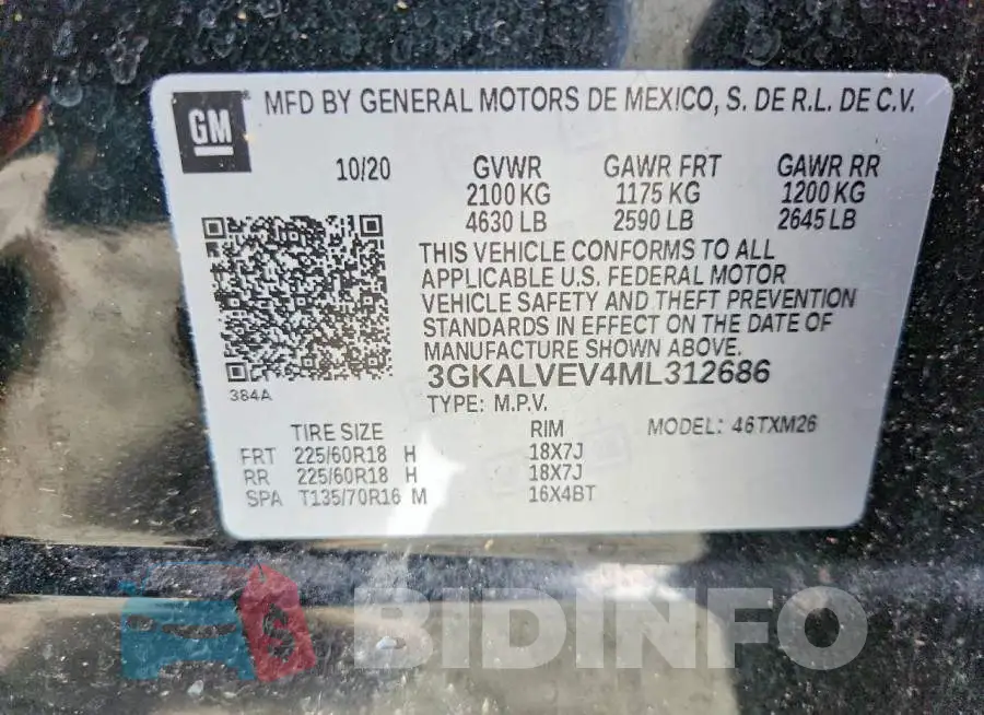 3GKALVEV4ML312686 Photo# 12