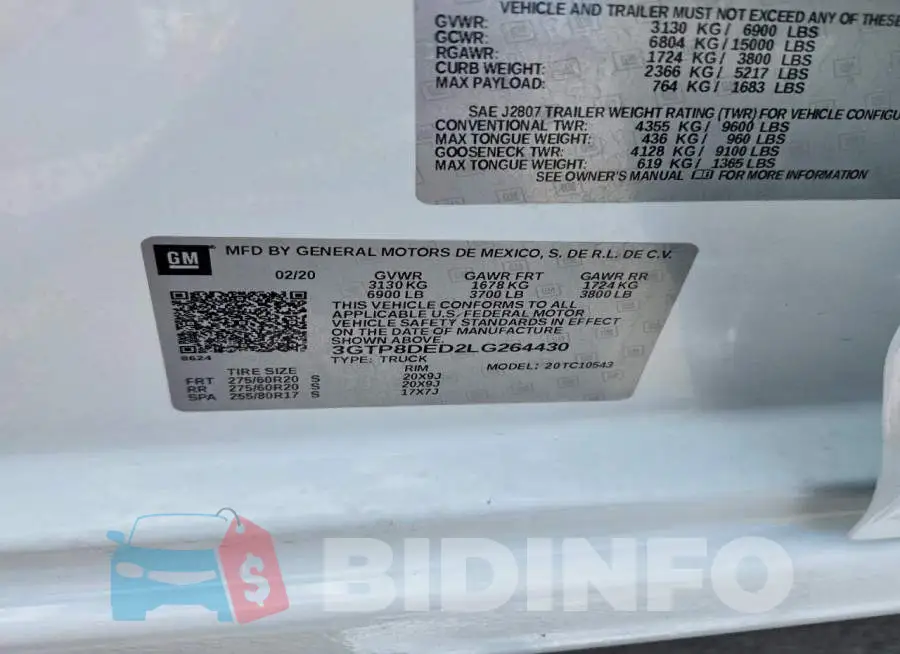 3GTP8DED2LG264430 Photo# 12