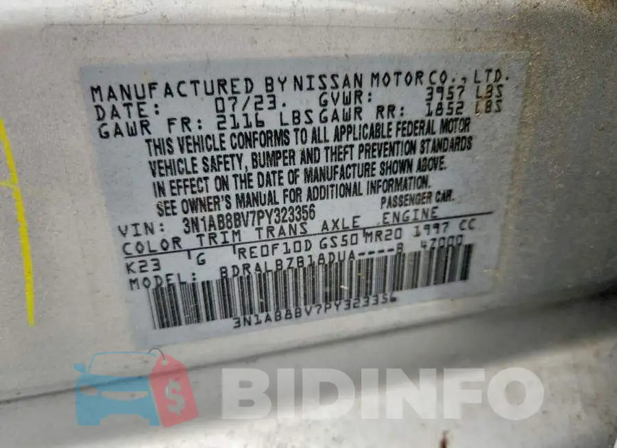 3N1AB8BV7PY323356 Photo# 12