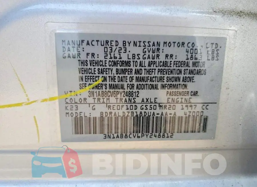 3N1AB8CV6PY248812 Photo# 12
