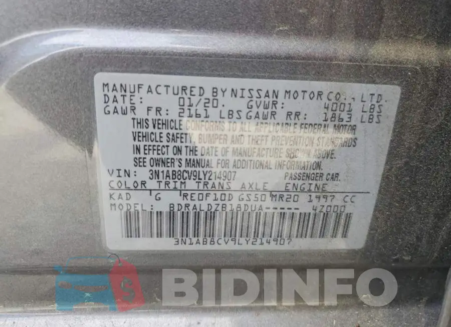 3N1AB8CV9LY214907 Photo# 12