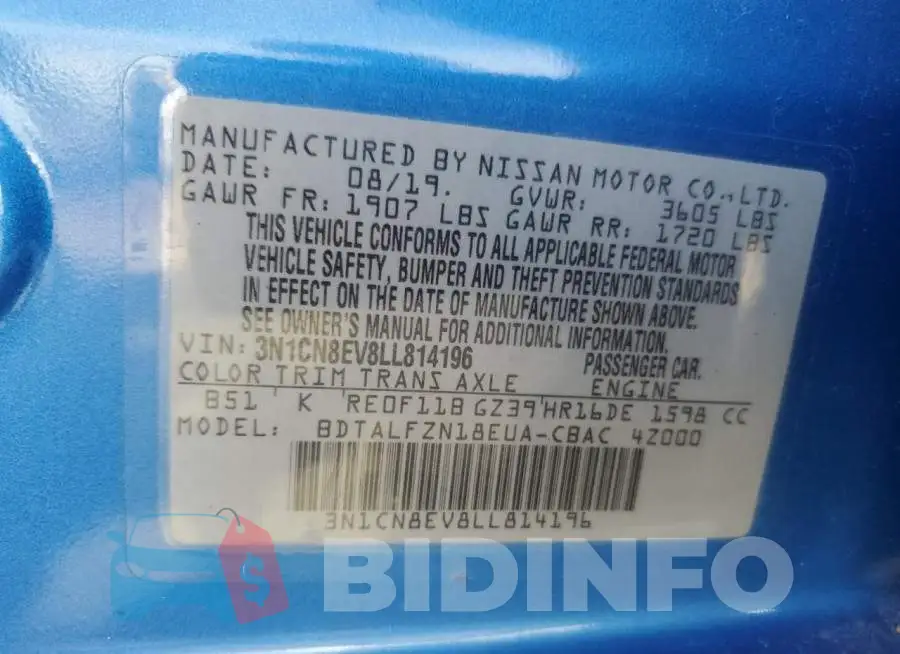 3N1CN8EV8LL814196 Photo# 12