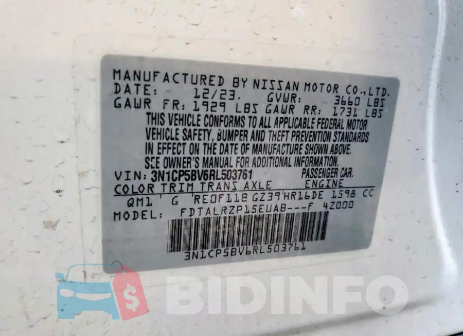 3N1CP5BV6RL503761 Photo# 13