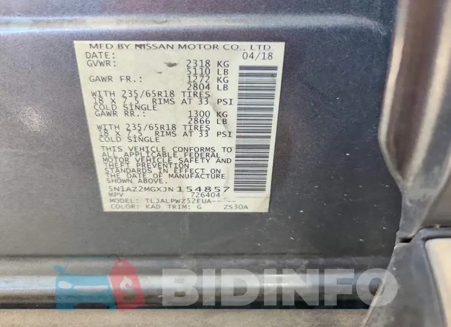 5N1AZ2MGXJN154857 Photo# 13