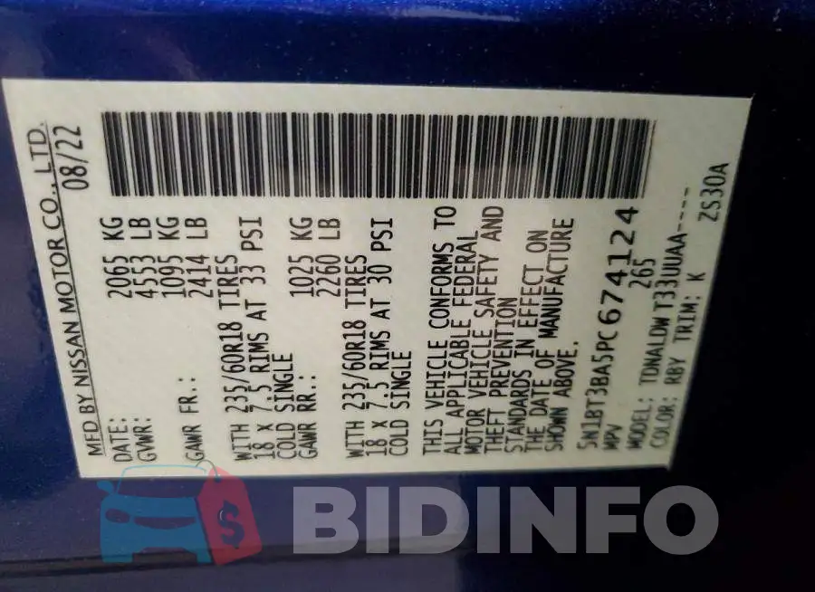 5N1BT3BA5PC674124 Photo# 13