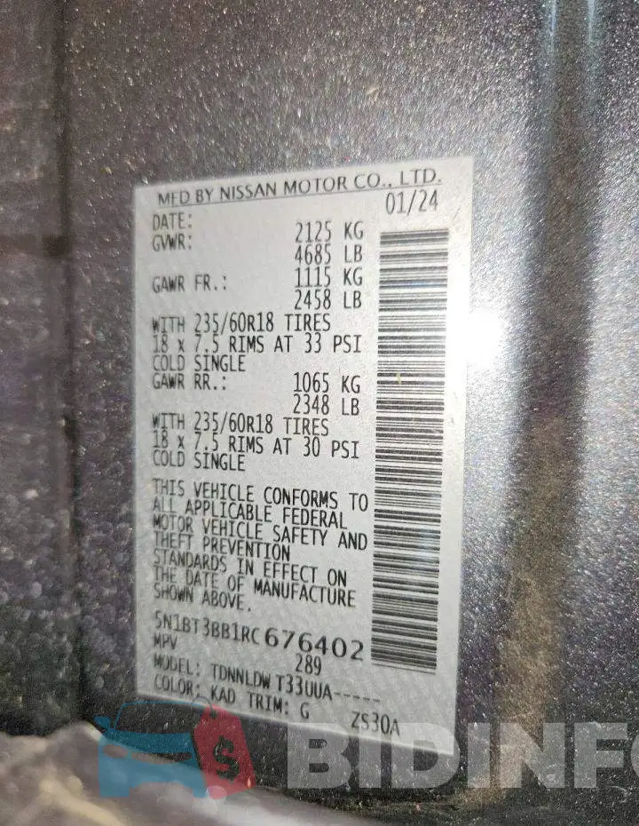 5N1BT3BB1RC676402 Photo# 13