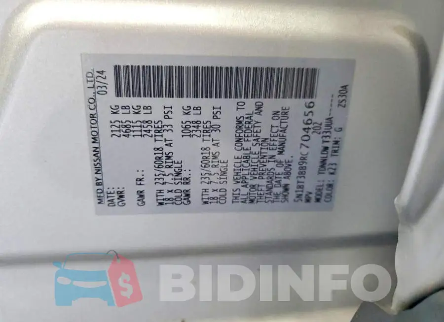 5N1BT3BB9RC704656 Photo# 13