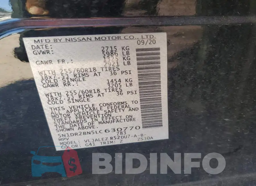 5N1DR2BN5LC630770 Photo# 13