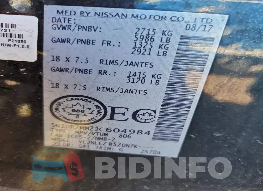 5N1DR2MM2JC604984 Photo# 14