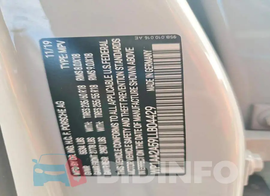 WP1AA2A59LLB04429 Photo# 13