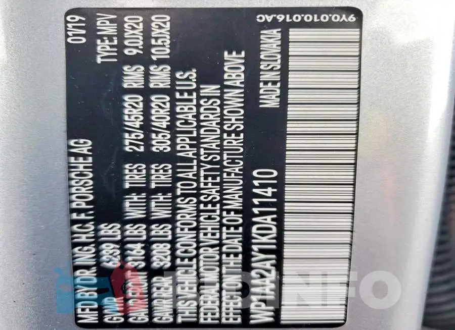 WP1AA2AY1KDA11410 Photo# 14