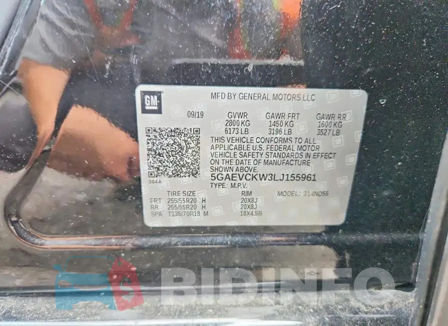 5GAEVCKW3LJ155961 Photo# 13
