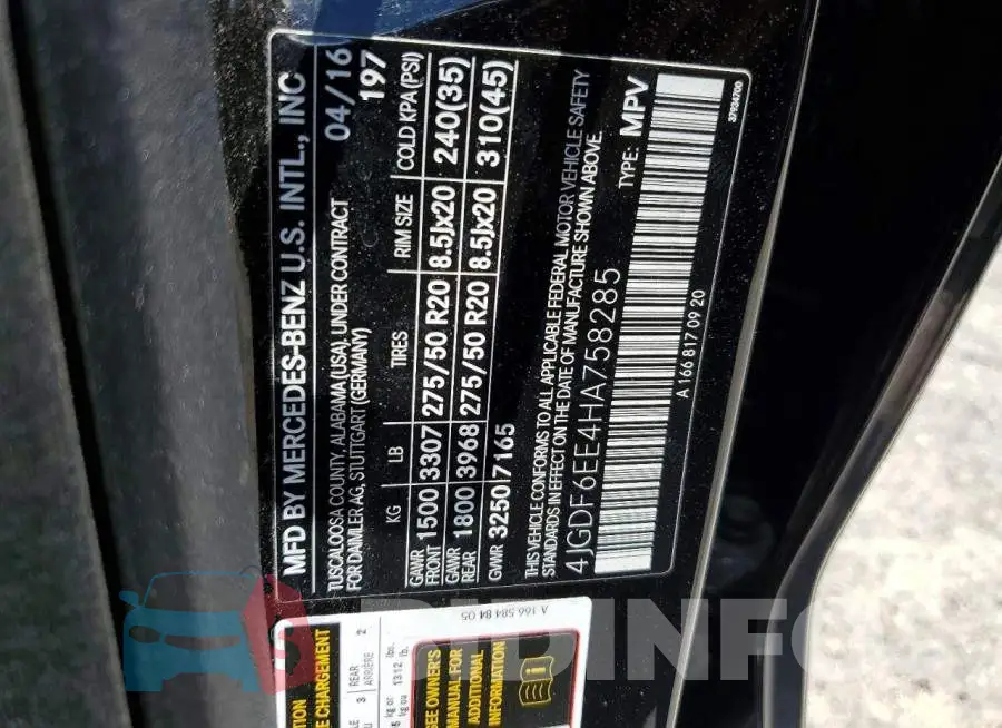 4JGDF6EE4HA758285 Photo# 13