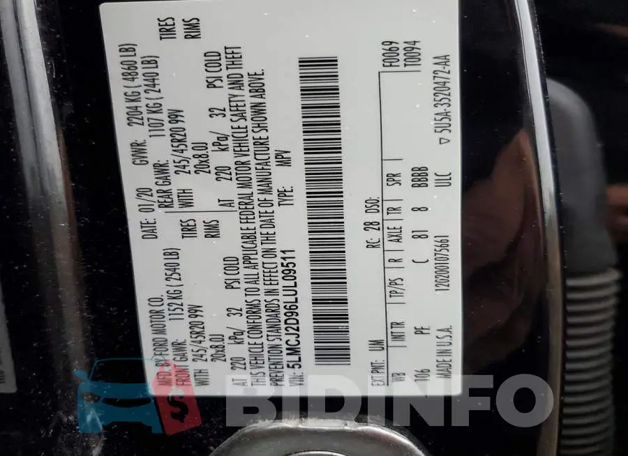 5LMCJ2D96LUL09511 Photo# 13
