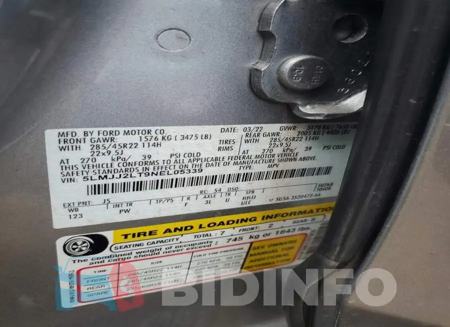 5LMJJ2LT9NEL05339 Photo# 13