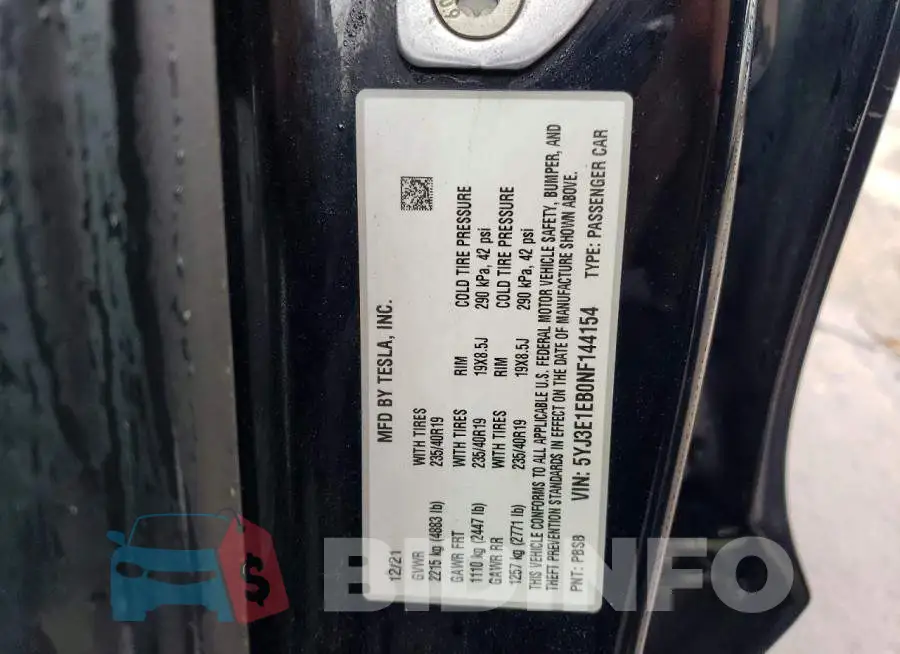 5YJ3E1EB0NF144154 Photo# 12