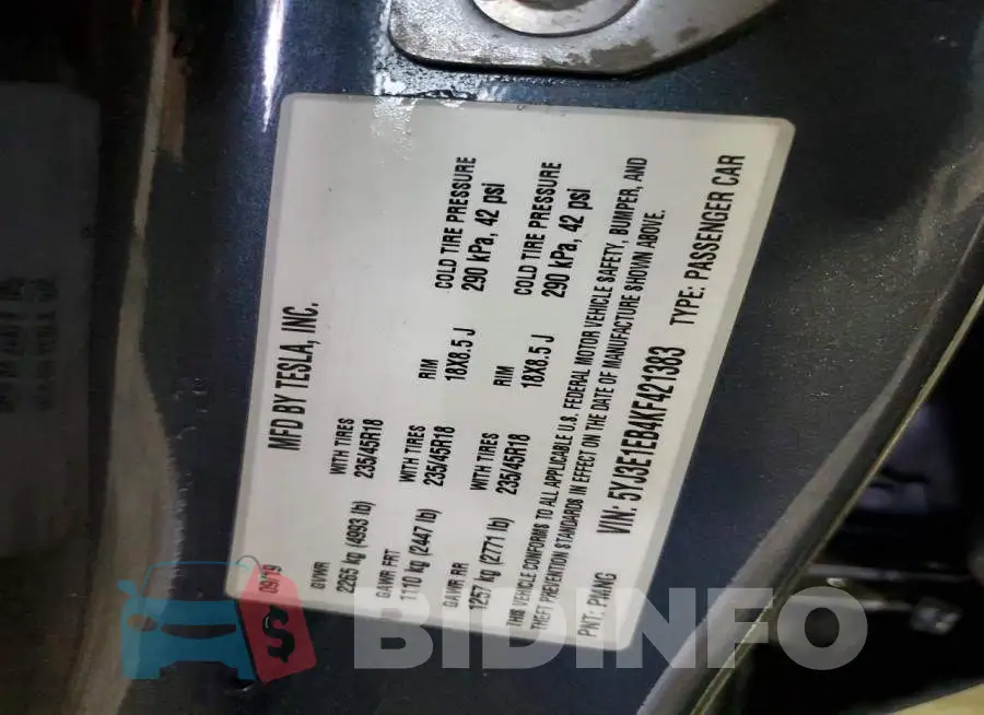 5YJ3E1EB4KF421383 Photo# 12