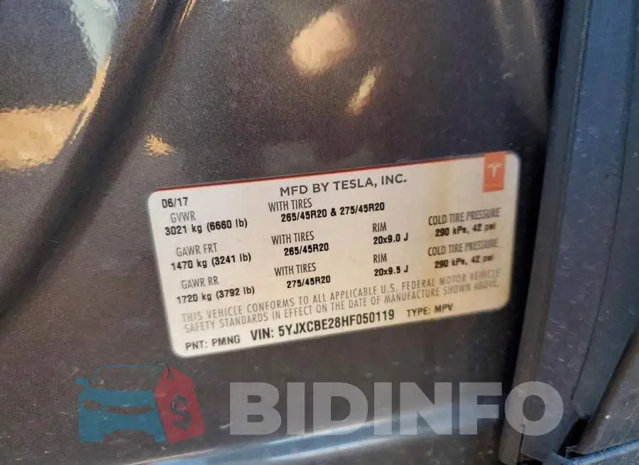 5YJXCBE28HF050119 Photo# 12