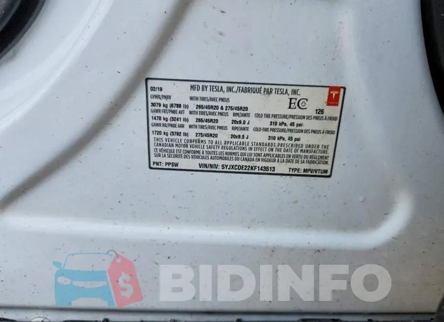 5YJXCDE22KF143513 Photo# 13