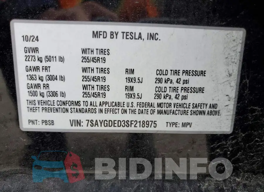 7SAYGDED3SF218975 Photo# 12
