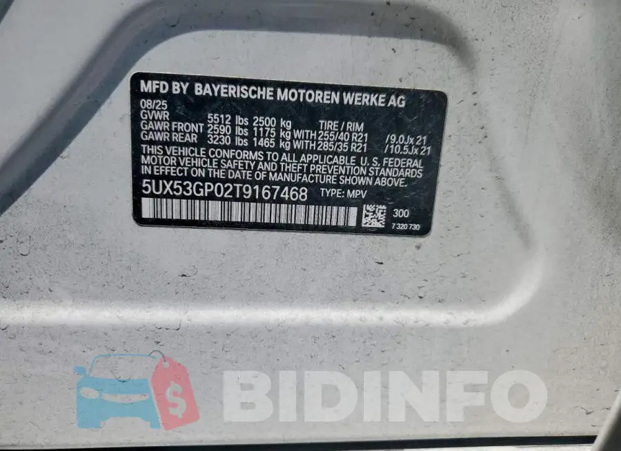 5UX53GP02T9167468 Photo# 14