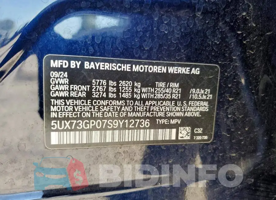 5UX73GP07S9Y12736 Photo# 13